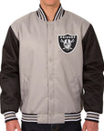 Las Vegas Raiders Gray Black Poly Twill Jacket
