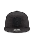Oakland Raiders Heather Black on Black 9Fifty Snapback