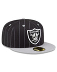 Las Vegas Raiders Black White Pinstripe 59Fifty Fitted