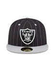 Las Vegas Raiders Black White Pinstripe 59Fifty Fitted