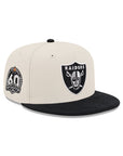 Las Vegas Raiders Stone Black Fleece 60th Anniversary SP 59Fifty Fitted