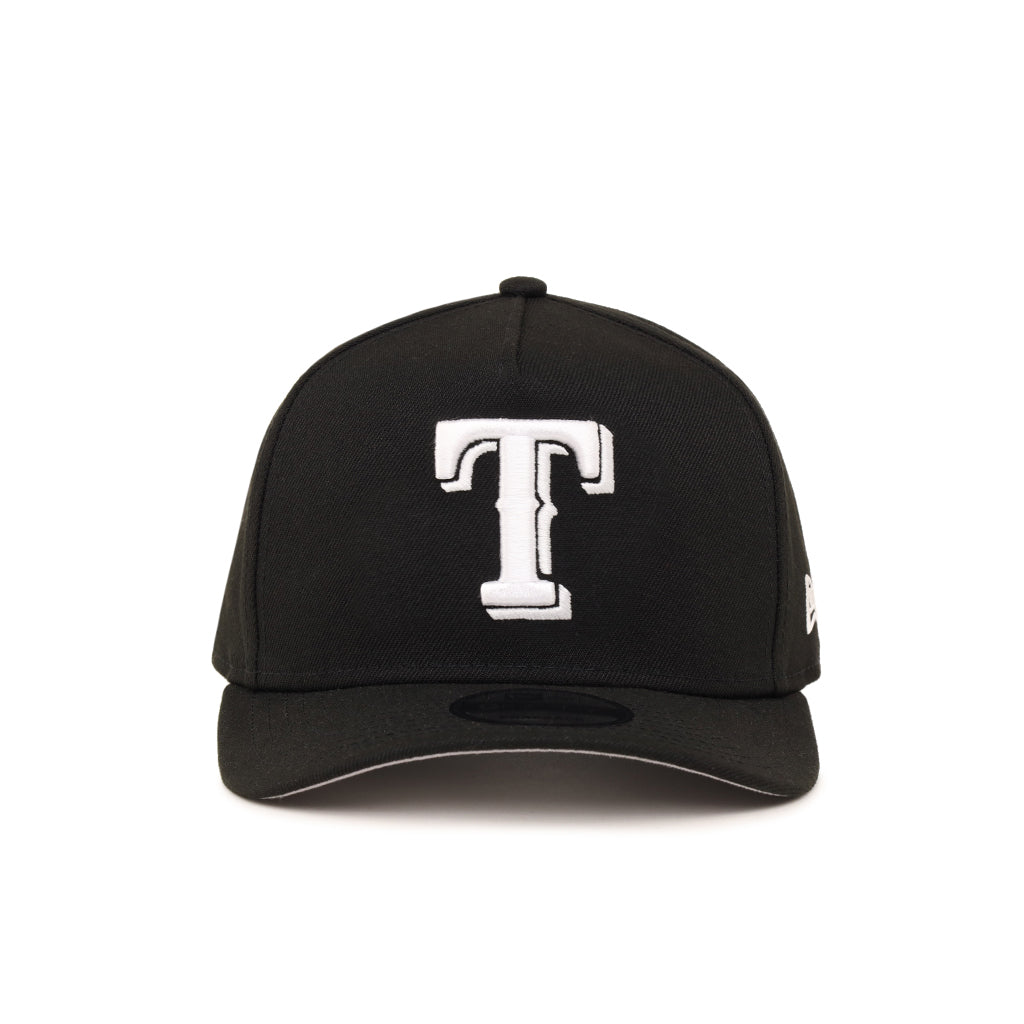 Texas Rangers Black On White 9Fifty A-Frame Snapback