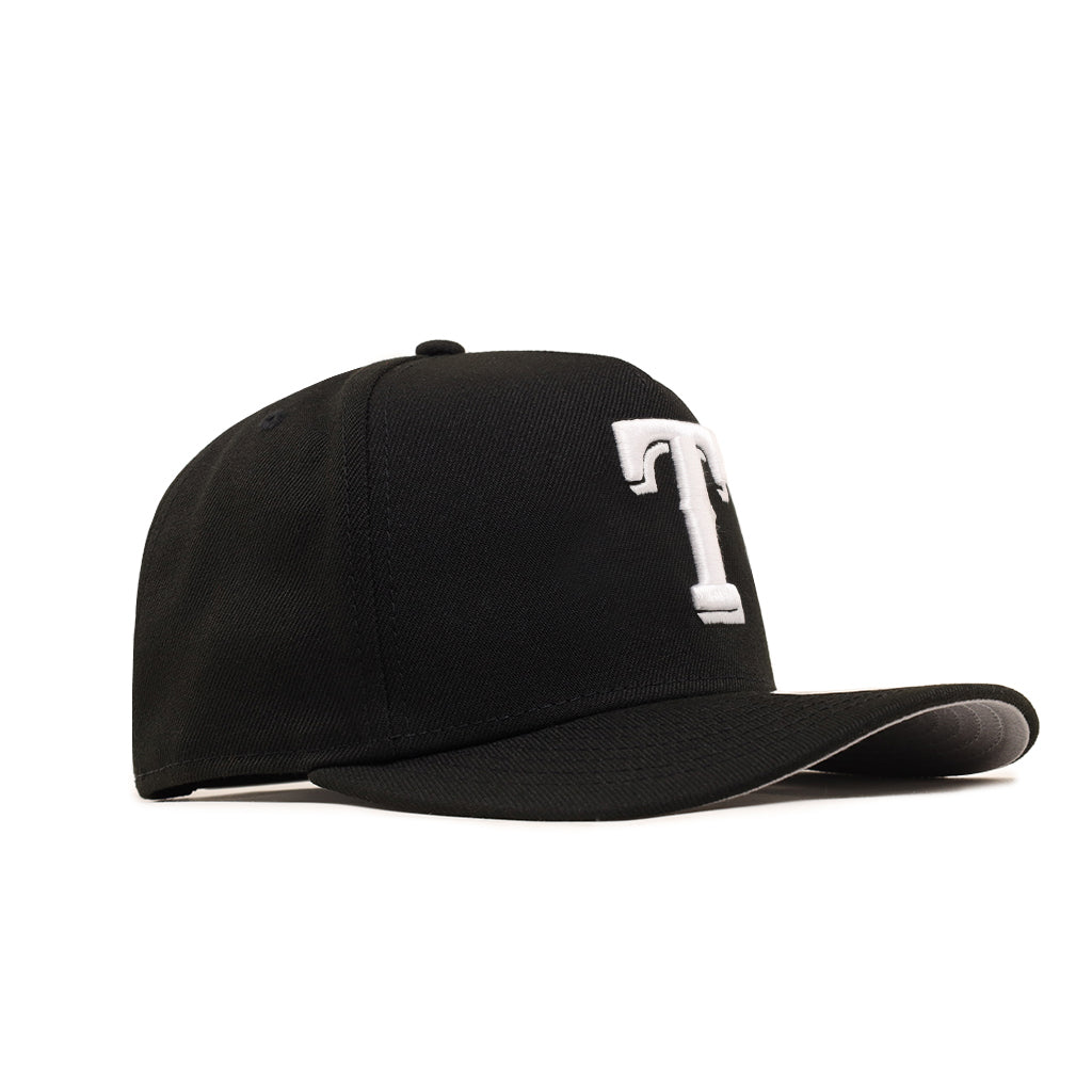 Texas Rangers Black On White 9Fifty A-Frame Snapback
