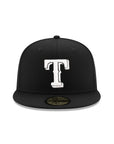 Texas Rangers Black on White 59Fifty Fitted