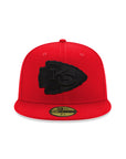Kansas City Chiefs Scarlet Red on Black 59Fifty Fitted