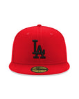 Los Angeles Dodgers Scarlet Red on Black 59Fifty Fitted