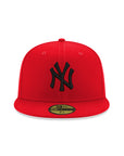 New York Yankees Scarlet Red on Black 59Fifty Fitted