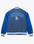 Mitchell & Ness Los Angeles Dodgers Royal Denim Full Snap Varsity Jacket