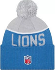 Detroit Lions New Era NFL 2015 Sideline Sport Official Pom Knit Beanie