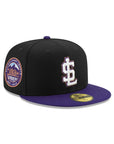 Salt Lake City Bees Black Purple 2 Tone Pacific Coast League SP MiLB 59Fifty Fitted