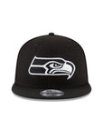 Seattle Seahawks Black on White NFL Basic 9Fifty Snapback