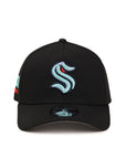 Seattle Kraken Team Arena Coordinates SP NHL Black 9Forty A-Frame Snapback