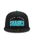 San Jose Sharks Wordmark 5th Anniversary SP NHL Black 59Fifty Fitted
