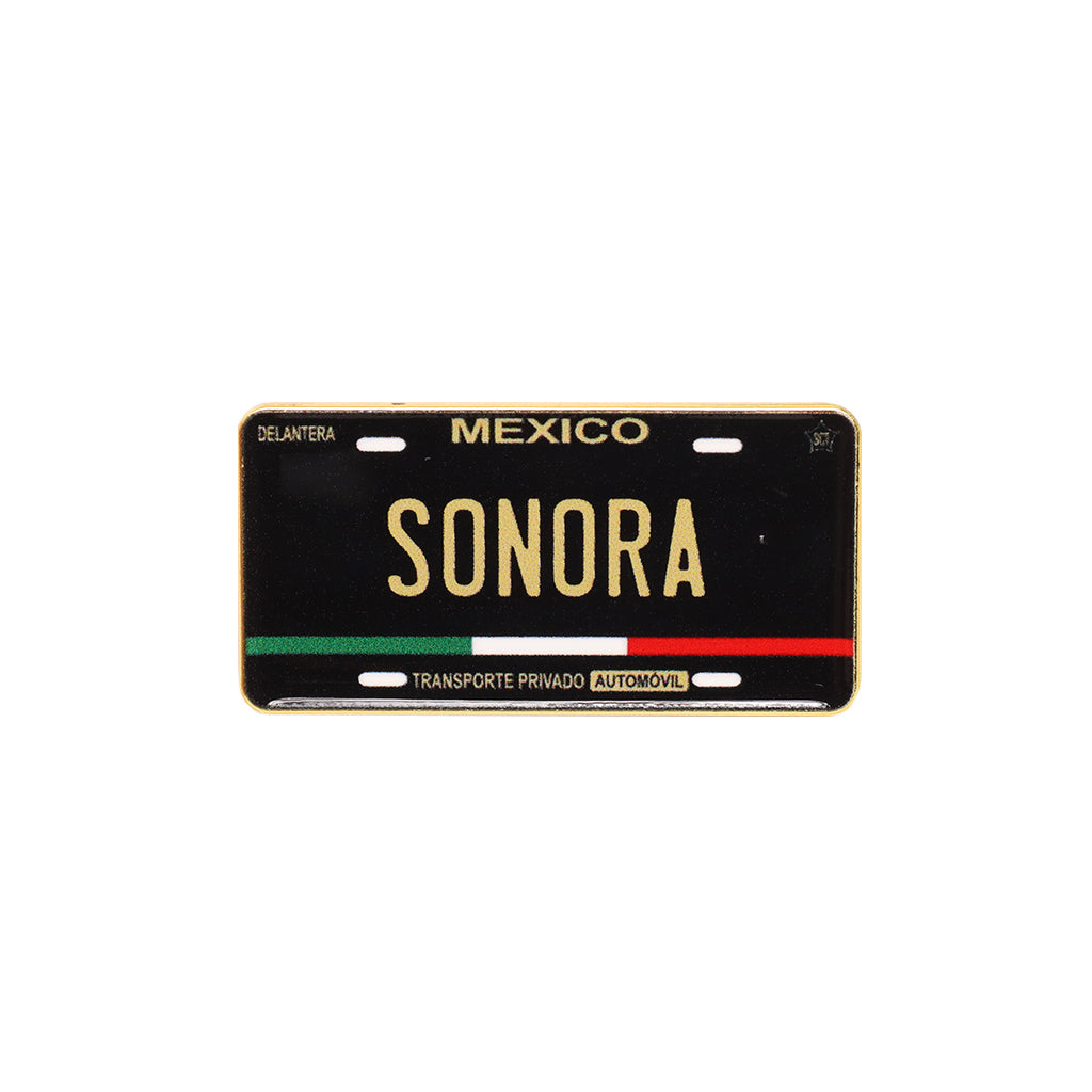 Sonora Mexico Black Gold Car Plate Cap Pin