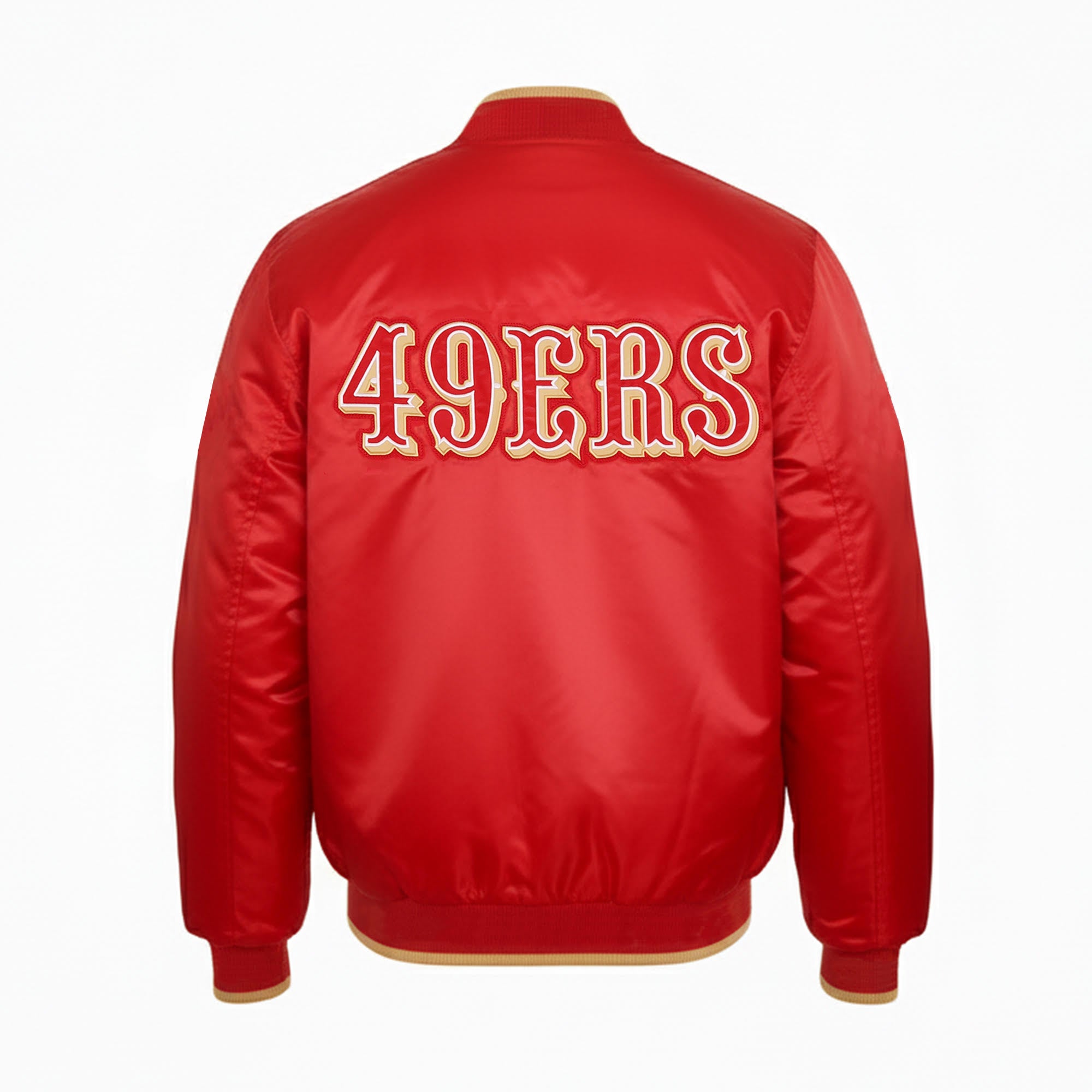 Starter San Francisco 49ers Color Block Full Zip Red Satin Varsity