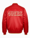 Starter San Francisco 49ers Color Block Full Zip Red Satin Varsity Jacket