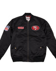 Mitchell & Ness San Francisco 49ers Satin Black Bomber Jacket