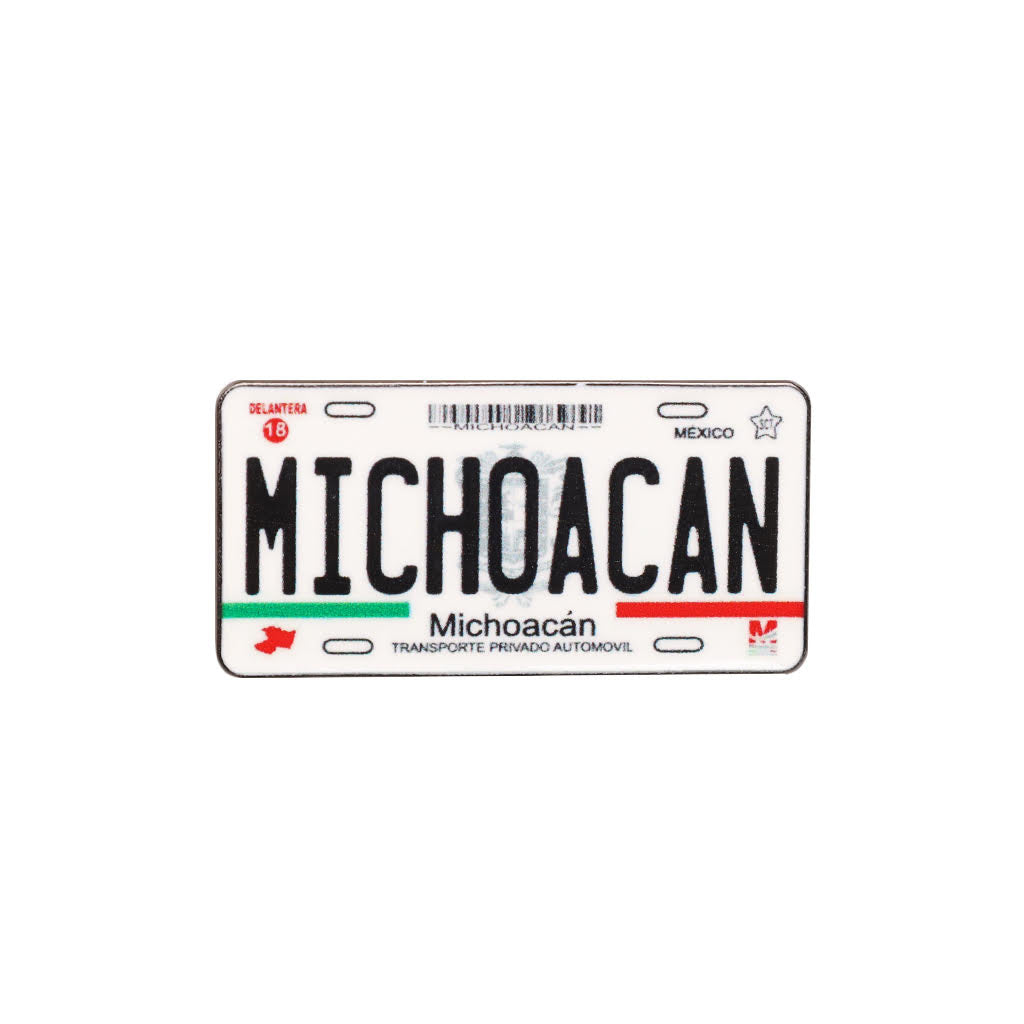 Michoacan Mexico Car License Plate Cap Pin