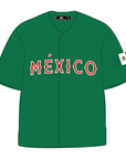CrownMinded Mexico Classic Green Tricolor Baseball Jersey