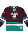 Mitchell & Ness Anaheim Ducks Heritage Lace Up Crew Vintage Logo NHL Jersey