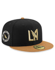 Los Angeles Football Club LAFC MLS Black Bronze 2 Tone Street Badge SP 59Fifty Fitted Cap
