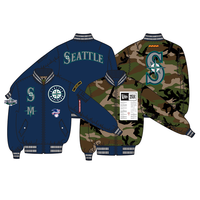 New Era X Alpha Industries Seattle Mariners Bomber Jacket New Era X Alpha Industries Seattle Mariners Bomber Jacket