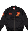 Mitchell & Ness University Of Southern California USC Trojans Satin Black Bomber Jacket