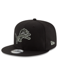 Detroit Lions NFL Black On White 9Fifty Snapback