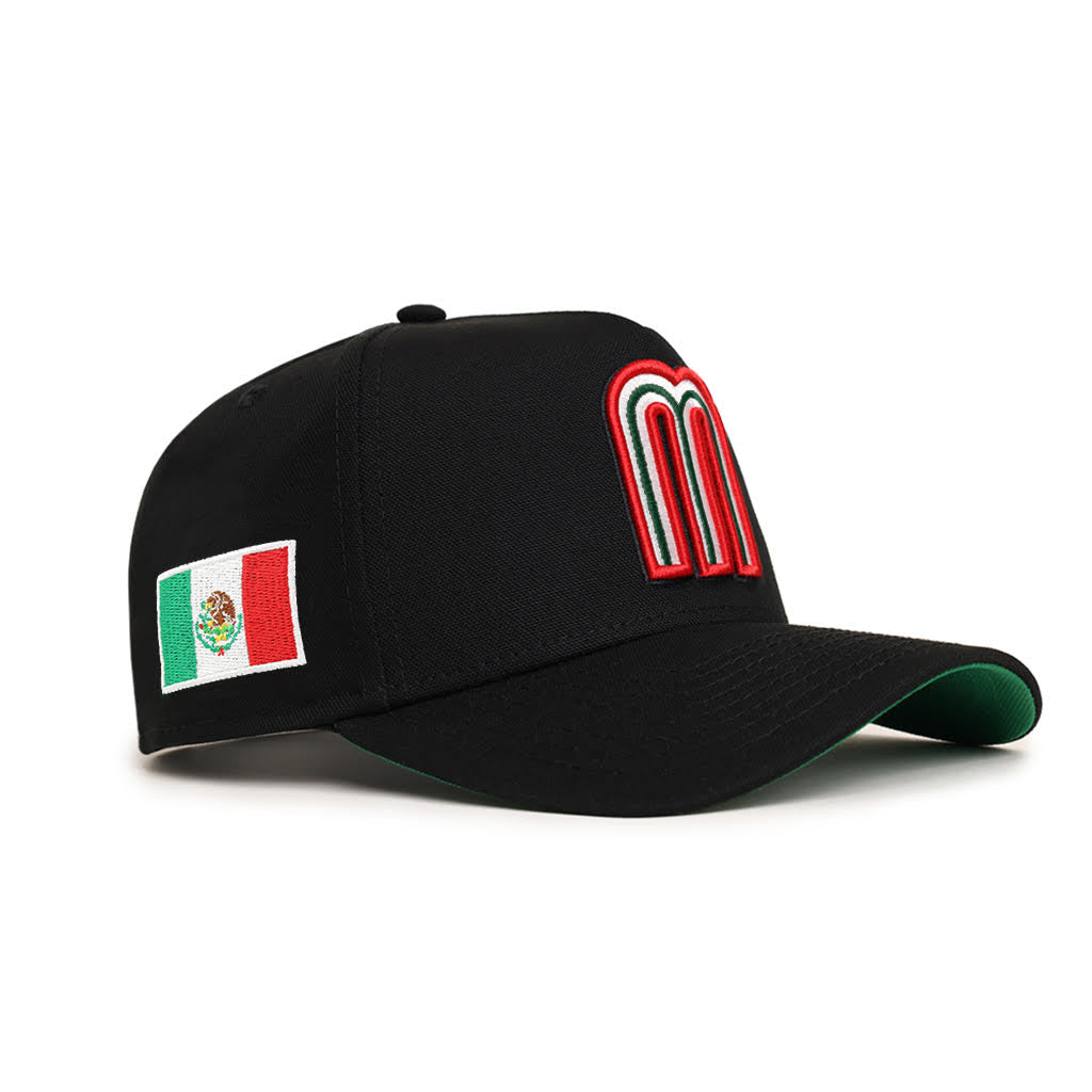 Mexico World Baseball Classic Black Mexico Flag SP 9Forty A-Frame Snapback