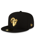 Los Angeles Rams Black on Gold NFL 59Fifty Fitted