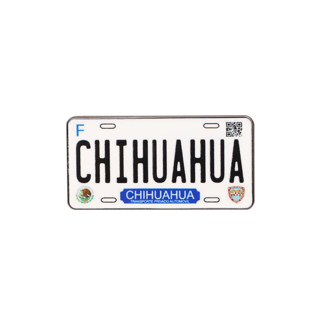 Chihuahua Mexico Car License Plate Cap Pin