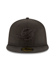 Miami Dolphins Black on Black 59Fifty Fitted Hat