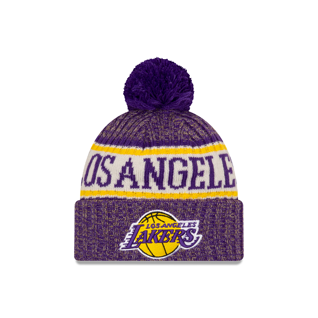 Los Angeles Lakers New Era Official Pom Sport Knit Beanie – CROWN