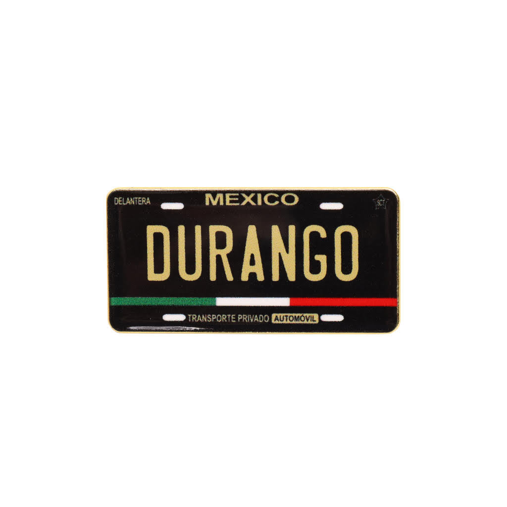 Durango Mexico Black Gold Car Plate Cap Pin