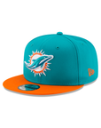 Miami Dolphins Teal Breeze Orange 2 Tone NFL 9Fifty Snapback