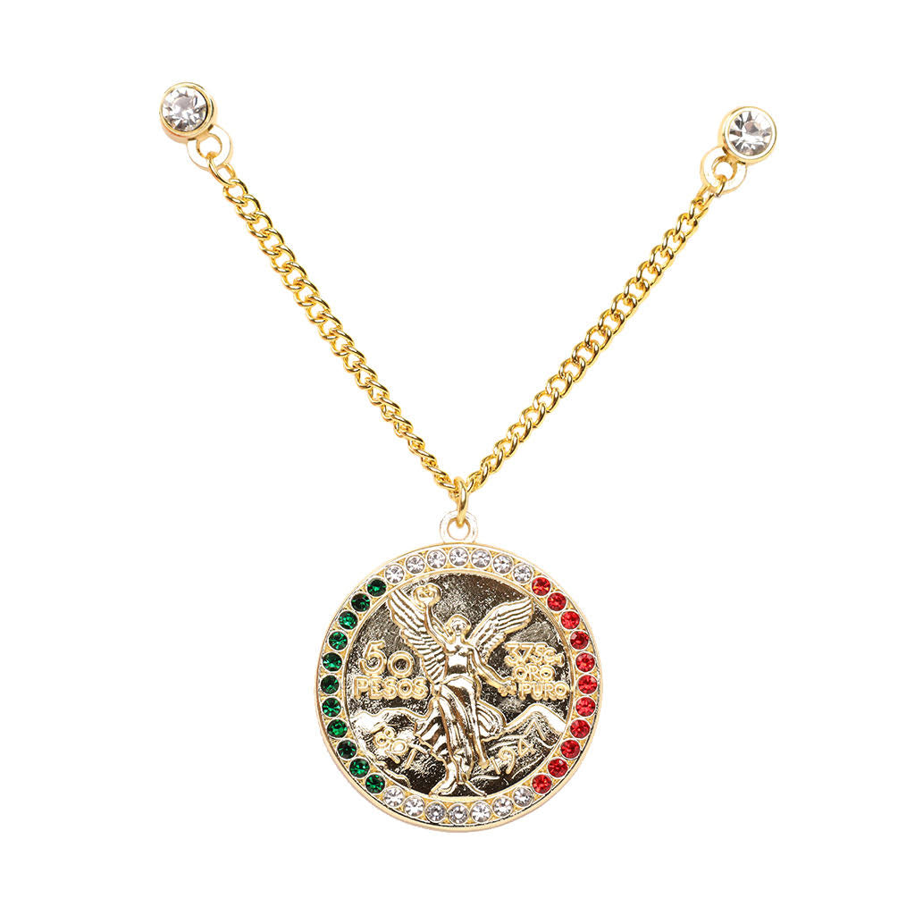 CrownMinded Mexico Centenario Coin Iced Cap Chain Pin