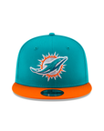 Miami Dolphins Teal Breeze Orange 2 Tone NFL 9Fifty Snapback