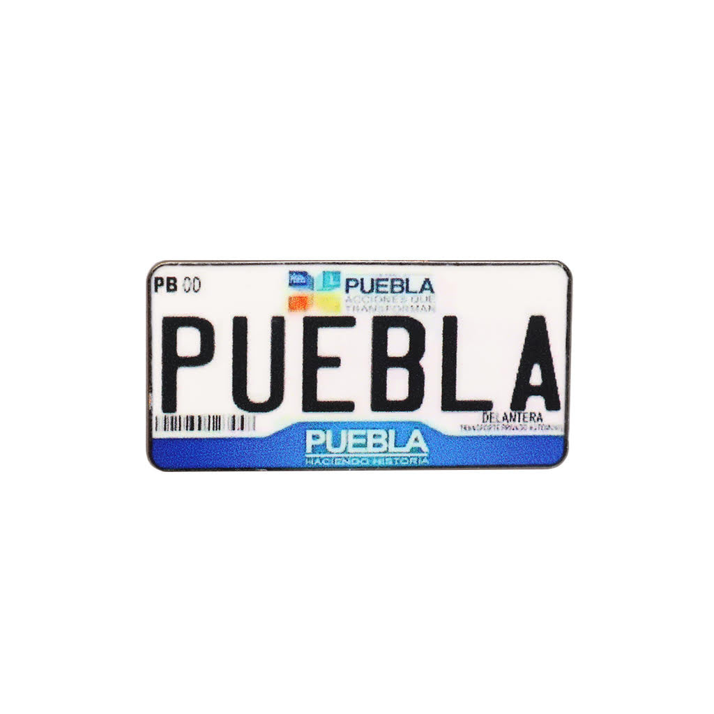 Puebla Mexico Car License Plate Cap Pin