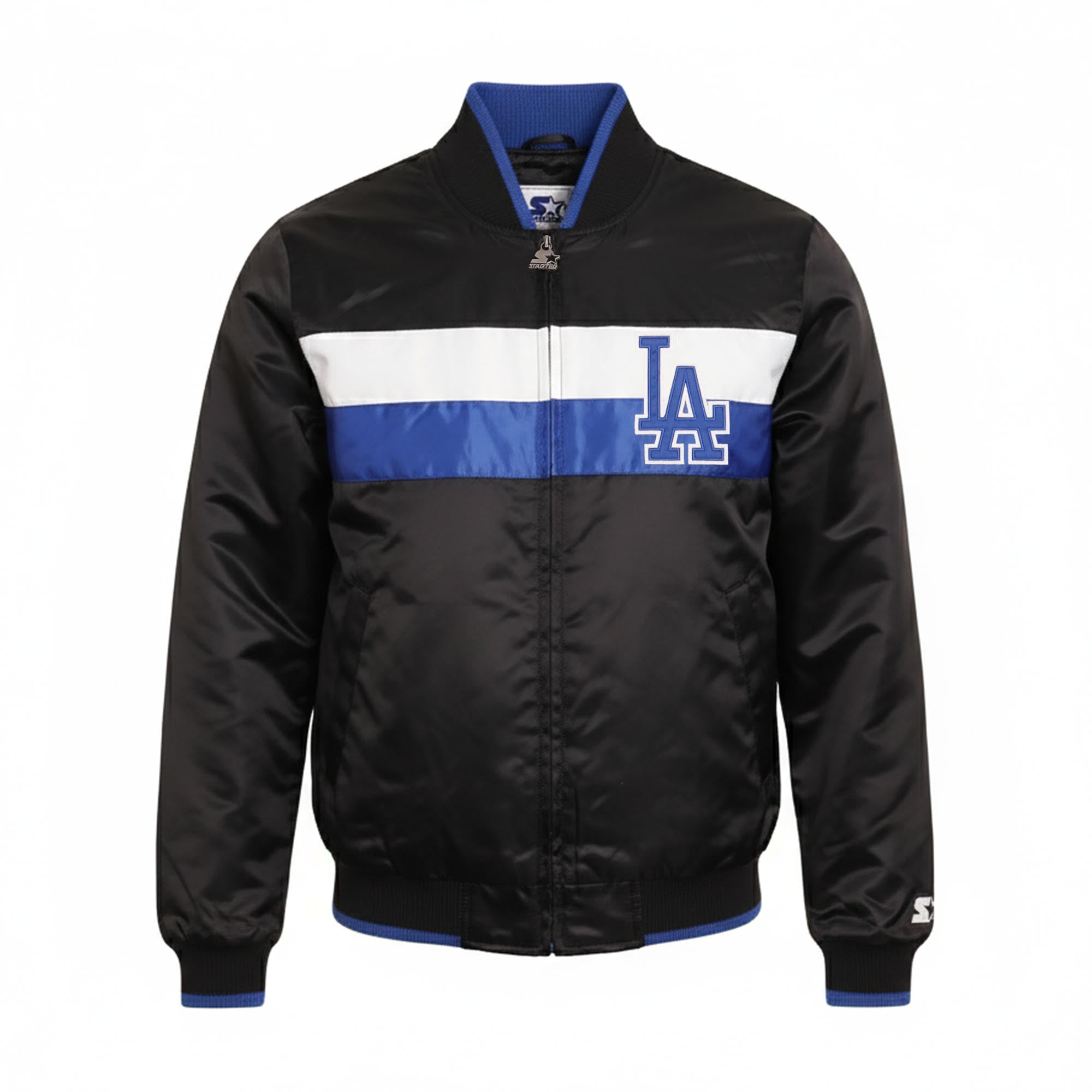Starter Los Angeles Dodgers Color Block Full Zip Black Satin