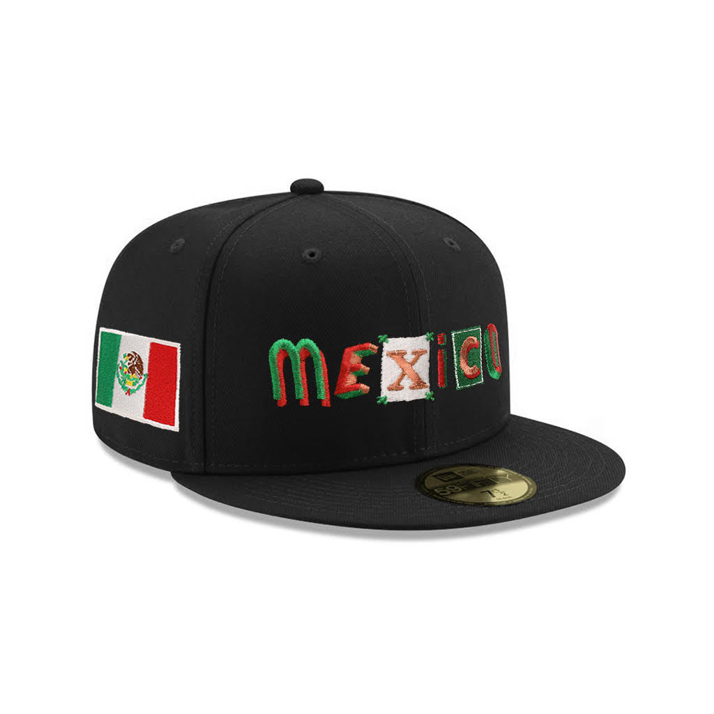 Mexico Ransom Note Black Mexico Flag SP 59Fifty Fitted – CROWN MINDED