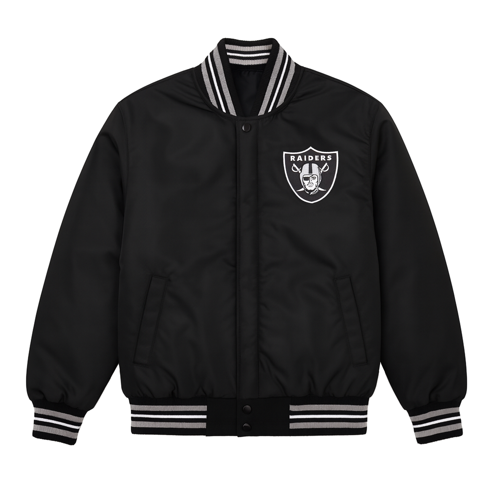 Las Vegas Raiders Black Reversible Wool Jacket – CROWN MINDED Las Vegas Raiders Black Reversible Wool Jacket – CROWN MINDED