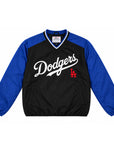GIII Los Angeles Dodgers Wordmark Pullover V-Neck Black Royal Windbreaker