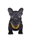 CrownMinded Black Gold Shimmer French Bulldog Cap Pin