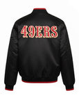 Starter San Francisco 49ers Color Block Full Zip Black Satin Varsity Jacket