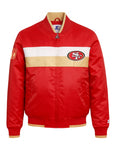 Starter San Francisco 49ers Color Block Full Zip Red Satin Varsity Jacket