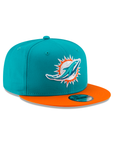 Miami Dolphins Teal Breeze Orange 2 Tone NFL 9Fifty Snapback