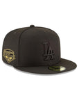 Los Angeles Dodgers Black On Black Gold 2025 World Series Champions Side Patch 59Fifty Fitted
