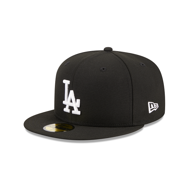 Los Angeles Dodgers Black White 2020 World Series Side Patch 59Fifty Fitted