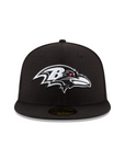 Baltimore Ravens Black On White 59Fifty Fitted