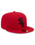 Chicago White Sox Scarlet Red On Black 59Fifty Color Basic Fitted